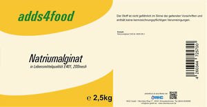 25kg Natriumalginat in Lebensmittelqualität 200mesh, Abdruckmasse