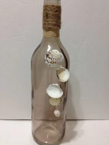 11" Beige Muschel Nachricht Flasche Ozean Maritim Strand Dekor - Bild 1 von 8
