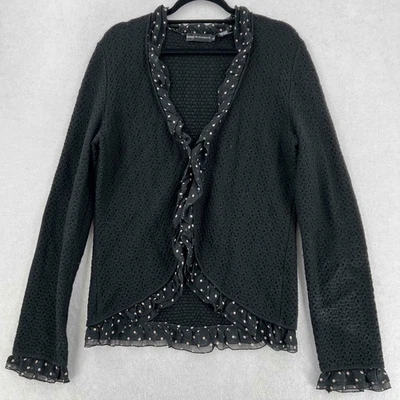 Dana Buchman Women's Ruffled Front Long Tab Sleeve Blouse Top Sz Large - Imagem 1 de 4