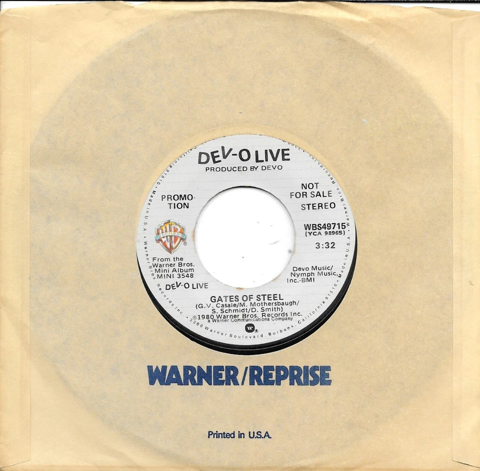 DEVO  Gates Of Steel  rare promo 45 from 1980 Foto 1 de 1