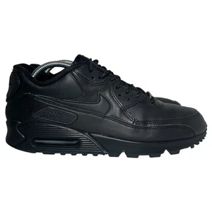 Scarpe Nike Air Max 90 Triple nere in pelle basse con lacci da uomo 302519-001 taglia 9 - Foto 1 di 15