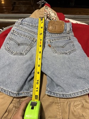 Pantalones Cortos De Colección EE. UU. Naranja Tab Niños Little Levi Azul Denim Talla 5 100% Algodón Foto 1 de 4
