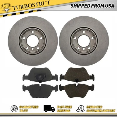 Kit de pastillas de freno y rotores delanteros centrados OE para BMW 528i 1996-2000 Foto 1 de 4