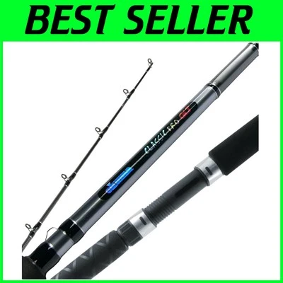 Caña de arrastre negra brillante y plateada de 9 pies - perfección de pesca mediana pesada Foto 1 de 4