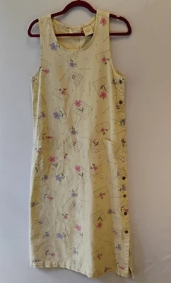 Vestido para mujer Erika Collection crema floral lino algodón pequeño Foto 1 de 4