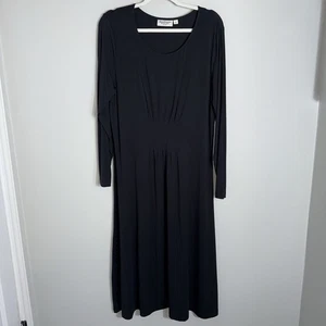 Norm Thompson Long Sleeve Maxi Dress-Black-Minimalist Modest-Size Large - Picture 1 of 10