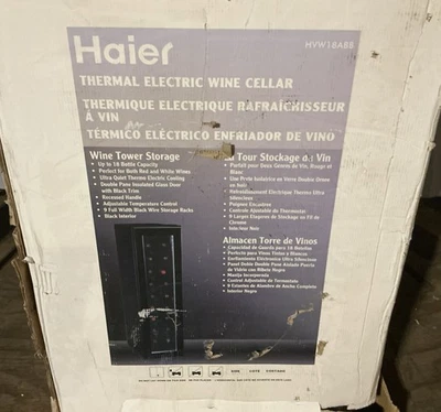 Bodega Haier 18 botellas modelo #HVW18ABB - negra Foto 1 de 4