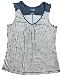 MOUNTAIN HARDWEAR Women’s V-Neck Tank Top Gray Blue Activewear Sleeveless Top L - Picture 1 of 7