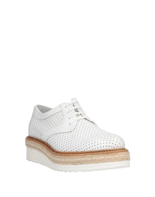 RRP€433 ROCCO P. Leather Derby Shoes US7 UK4 EU37 White Openwork Espadrille Sole - Image 1 of 4