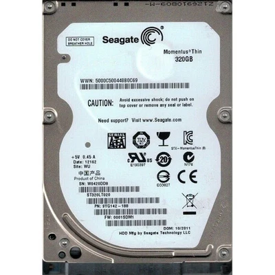 Seagate Momentus 320GB ST320LT020 5400RPM SATA 2.5" Laptop HDD Hard Disk Drive - Image 1 of 3