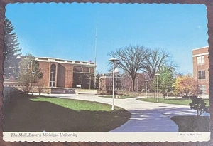 Ypsilanti MI The Mall Clyde Ford Hall Eastern Michigan University Postcard - Picture 1 of 2