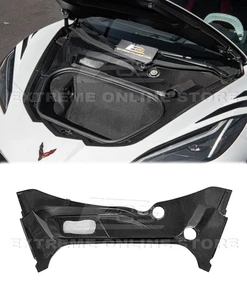 Front Trunk Cover Fits 20-Up Corvette C8 Dry CARBON FIBER Upper Trim Replacement - Picture 1 of 23