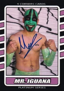 Carte à collectionner signée Mr Iguana Lucha Libre 4 coins #C-18 Rookie AAA WWE AEW - Photo 1/6