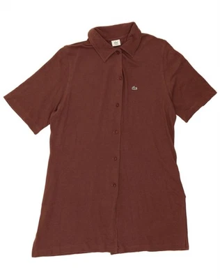 Blusa Camisa LACOSTE Mujer Manga Corta Talla 42 Grande Marrón Algodón CZ24 Foto 1 de 3