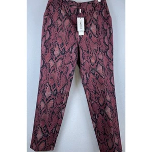 NWT L’Agence Sz 4 Ludivine Animal Print Burgandy Cropped 4 Pockets Trousers - Picture 1 of 9
