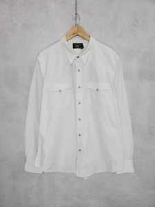 Doubler RL RRL Ralph Lauren Camisa Occidental Algodón Perla Snap Blanco XXL - Imagen 1 de 15
