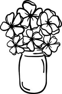 Flowers In Glass Jar Vinyl Decal Sticker for Car/Window/Wall - Picture 1 of 2