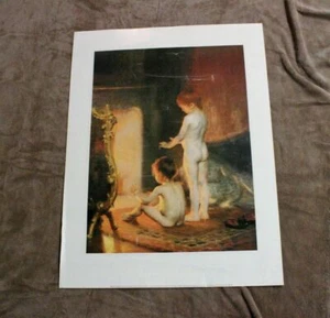 After the Bath 1890 Paul Peel Canada Nude Fireplace 1980 20x25" Print Poster GVG - Bild 1 von 1