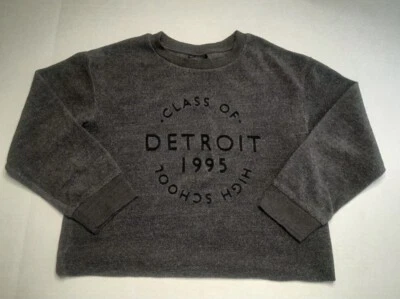 Женский пуловер Topshop серый с круглым вырезом толстовка Detroit класс 1995 размер 4 - Изображение 1 из 4
