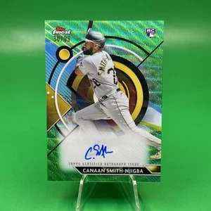 2023 Topps Finest Canaan Smith Njigba Green Refractor Auto RC /99 #FA-CSM C24 - Picture 1 of 2
