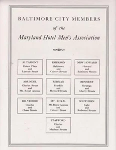 Original 1929 Maryland Hotel Men's Assn Print-Ad / List of Baltimore Hotels - Picture 1 of 1