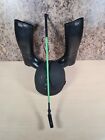 Kids horseriding equestrian bundle shire whip and boots Size UK 1/ 1.5 EU 33