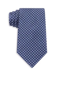 Tommy Hilfiger Core Micro Silk Neck Tie - Black & Blue - Picture 1 of 1