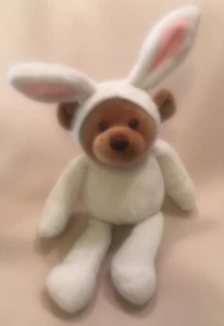 46506 Gund Brown Teddy Bear Plush Stuffed Animal White Bunny Rabbit Costume 8” - Picture 1 of 4