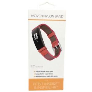 Woven Nylon Band Fitbit Inspire 2 Ace 2 Inspire HR Pink w Gray and Black NWBD