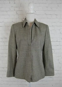 Womens Talbots Blazer 8 Black/White Career Vector Pattern Hidden Zipper Closure - Picture 1 of 7