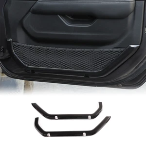 2x Inner Door Storage Net Trim Cover Frame for Jeep Wrangler JL 18+ Carbon Fiber - Picture 1 of 7