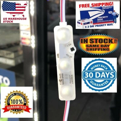 50ft 100pcs ULTRA BRIGHT WHITE LED Module waterproof injection Window Light xz - Image 1 of 4