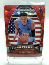 2020/21 Prizm Draft Picks RED Cracked Ice Global Prospects RJ HAMPTON RC #99