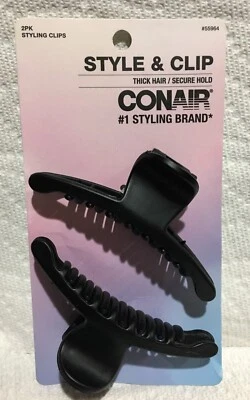 Conair Style & Clip Hair Clips Black 55964 Thick Hair 4 Inch 2 Pack - Image 1 of 2