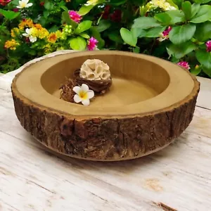 Mango Wooden Bowl Solid Wood Bowl Decorative Plate Storage Key Organizer - Picture 1 of 5