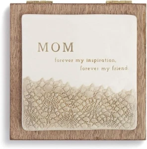 5x5" “MOM” Personalizable Plaque Tile Hinged Sandwich Board Gift By Demdaco New - Picture 1 of 4