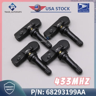 Sensores de pressão de pneus 4 peças 68293199AA para 2019 2020 2021 modelo Ram 1500 DT - Imagem 1 de 4