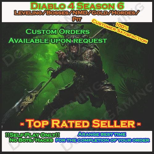 ✨️ DIABLO 4 SEASON 10✨️🔥Leveling - Gold -  T4 Unlocks - T4 Bosses🔥 ( Softcore) - Image 1 of 1