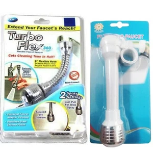 360° Flexible Bendable Extender Faucet Kitchen Sink Tap Spray Head Attachment - Picture 1 of 10