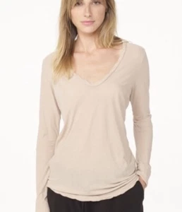 JAMES PERSE Womens  Pullover 100% Cashmere Beige Long Slevee Sweatshirt Size 3 - Picture 1 of 10