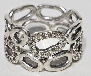 Pandora Circle Of Friends Sterling Cubic Zirconia Ring 190834CZ Size 8 ☆ Read ☆ - Picture 1 of 12