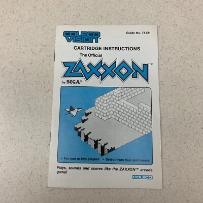 Vintage Zaxxon Coleco Vision Sega 1982 Instruction Manual USA - Image 1 of 4