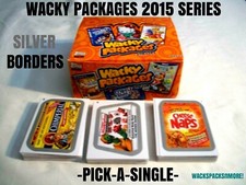 2015 Wacky Packages Series "SILVER BORDER" Sticker Cards -Pick-A-Single- Pick 1