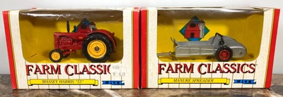 Ertl Farm Classics Massey-Harris 55 Tractor & Manure Spreader Diecast 1/43 Lot - Image 1 of 4
