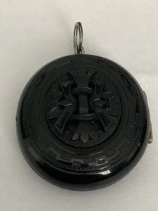 Victorian Whitby Jet Mourning Locket - Picture 1 of 12