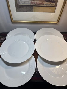 6er Set Wedgwood Natur Weiß Bone China Speiseteller 10,75" England 1759 - Bild 1 von 13