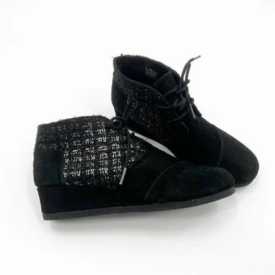 Toms Desert Wedge Negro Gamuza Metálico Boucle Juvenil 5 Y5 Foto 1 de 4