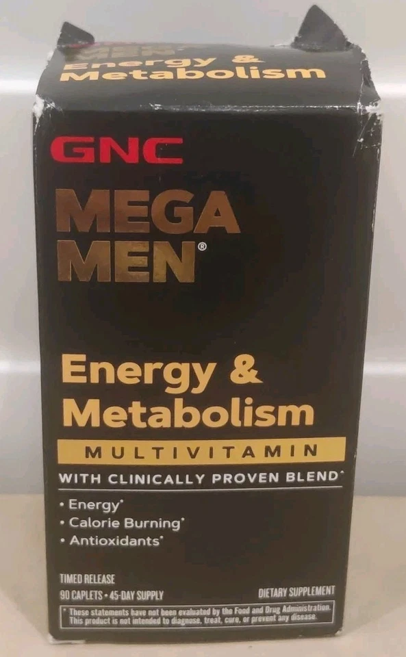 GNC Mega Men Energy & Metabolism Multivitamin Dietary Supplement 90ct.
