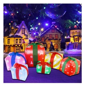 8 Fuß Aufblasbar mit 6 Multicolor Geschenkboxen, Weihnachten Blow-up Garten Dekorati... - Bild 1 von 7