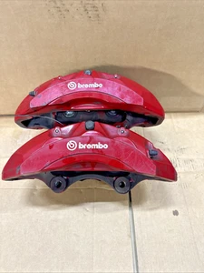 Range Rover Sport l494 5.0 S/C Svr Pair 6 Pot Red Brembo Brake calipers front - Picture 1 of 16